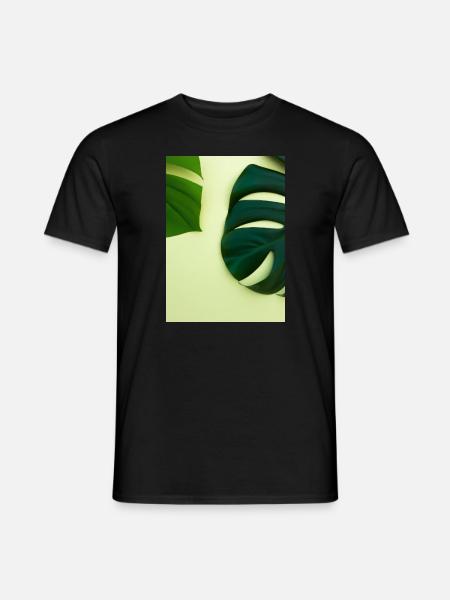 Monstera-Blätter - Männer T-Shirt - Schwarz