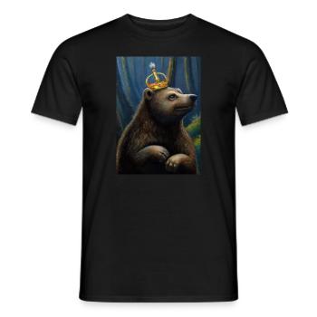 Bär mit Krone - Männer T-Shirt - Schwarz - Vorne - AI Model Male 178 light (178cm)