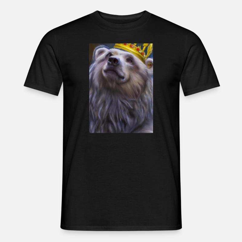 Bär mit Krone - Männer T-Shirt - Schwarz