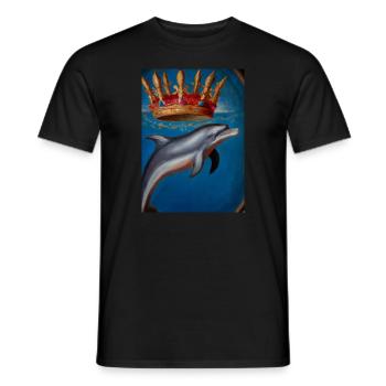 Delfin mit Krone - Männer T-Shirt - Schwarz - Vorne - AI Model Male 178 light (178cm)