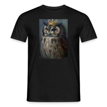 Eule mit Krone - Männer T-Shirt - Schwarz - Vorne - AI Model Male 178 light (178cm)