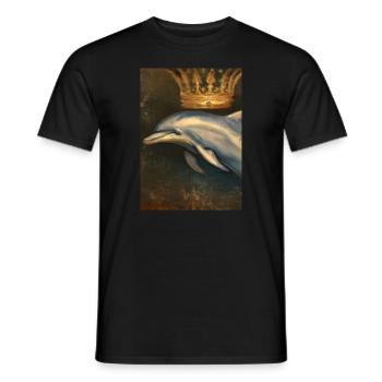 Delfin mit Krone - Männer T-Shirt - Schwarz - Vorne - AI Model Male 178 light (178cm)