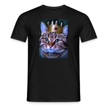 Katze mit Krone - Männer T-Shirt - Schwarz - Vorne - AI Model Male 178 light (178cm)
