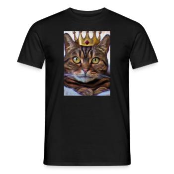 Katze mit Krone - Männer T-Shirt - Schwarz - Vorne - AI Model Male 178 light (178cm)