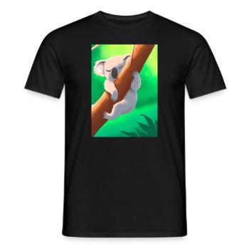 Ein Koala hängt an einem Baum - Männer T-Shirt - Schwarz - Vorne - AI Model Male 178 light (178cm)