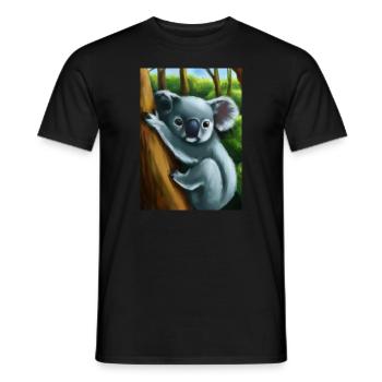 Ein Koala hängt an einem Baum - Männer T-Shirt - Schwarz - Vorne - AI Model Male 178 light (178cm)