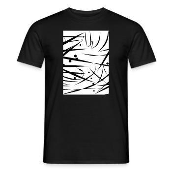 Linien und Punkte - Männer T-Shirt - Schwarz - Vorne - AI Model Male 178 light (178cm)