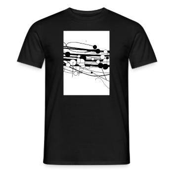 Linien und Punkte - Männer T-Shirt - Schwarz - Vorne - AI Model Male 178 light (178cm)