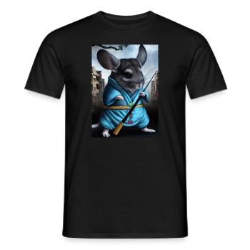 Chinchilla im Ninja-Kostüm - Männer T-Shirt - Schwarz - Vorne - AI Model Male 178 light (178cm)