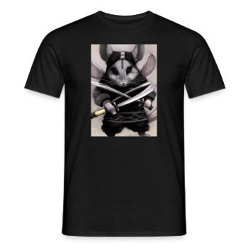 Chinchilla im Ninja-Kostüm - Männer T-Shirt - Schwarz - Vorne - AI Model Male 178 light (178cm)