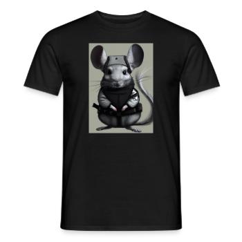 Chinchilla im Ninja-Kostüm - Männer T-Shirt - Schwarz - Vorne - AI Model Male 178 light (178cm)