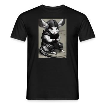 Chinchilla im Ninja-Kostüm - Männer T-Shirt - Schwarz - Vorne - AI Model Male 178 light (178cm)
