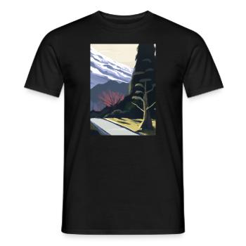Pfad zu einem Berg - Männer T-Shirt - Schwarz - Vorne - AI Model Male 178 light (178cm)