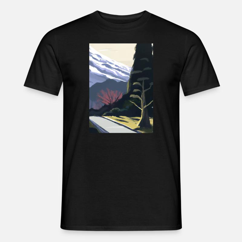 Pfad zu einem Berg - Männer T-Shirt - Schwarz
