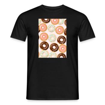 Donuts-Muster - Männer T-Shirt - Schwarz - Vorne - AI Model Male 178 light (178cm)