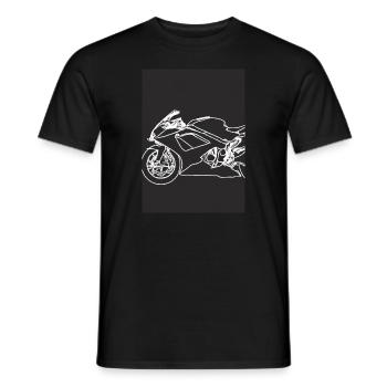 Umriss Motorrad - Männer T-Shirt - Schwarz - Vorne - AI Model Male 178 light (178cm)