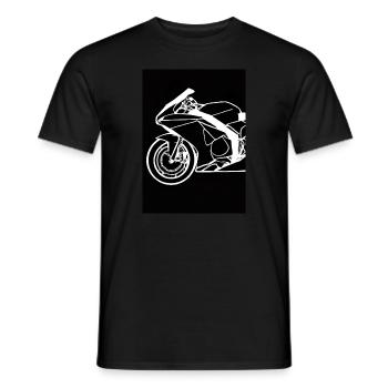 Umriss Motorrad - Männer T-Shirt - Schwarz - Vorne - AI Model Male 178 light (178cm)