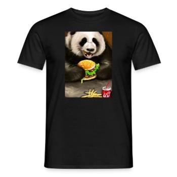 Panda isst Fast Food - Männer T-Shirt - Schwarz - Vorne - AI Model Male 178 light (178cm)