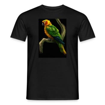 Papagei auf einem Baum - Männer T-Shirt - Schwarz - Vorne - AI Model Male 178 light (178cm)