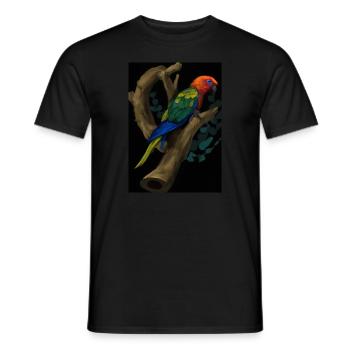Papagei auf einem Baum - Männer T-Shirt - Schwarz - Vorne - AI Model Male 178 light (178cm)