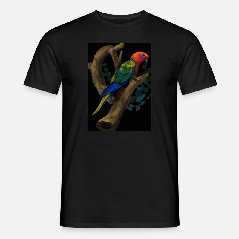 Papagei auf einem Baum - Männer T-Shirt - Schwarz