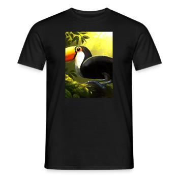 Tukan im Dschungel - Männer T-Shirt - Schwarz - Vorne - AI Model Male 178 light (178cm)