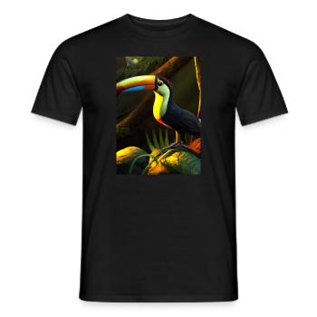 Tukan im Dschungel - Männer T-Shirt - Schwarz - Vorne - AI Model Male 178 light (178cm)
