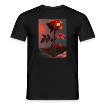 Rose auf dem Mond - Männer T-Shirt - Schwarz - Vorne - AI Model Male 178 light (178cm)