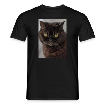 Britisch Kurzhaar Grüne Augen - Männer T-Shirt - Schwarz - Vorne - AI Model Male 178 light (178cm)