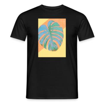 Monstera Pflanze Zusammenfassung - Männer T-Shirt - Schwarz - Vorne - AI Model Male 178 light (178cm)