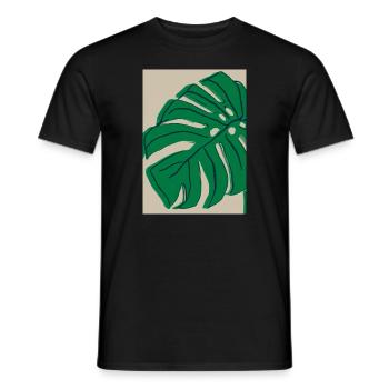 Monstera Pflanze Zusammenfassung - Männer T-Shirt - Schwarz - Vorne - AI Model Male 178 light (178cm)