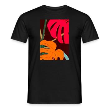 Monstera Pflanze Zusammenfassung - Männer T-Shirt - Schwarz - Vorne - AI Model Male 178 light (178cm)