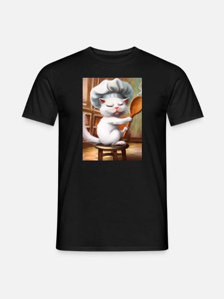 Chefkoch Katze - Männer T-Shirt - Schwarz