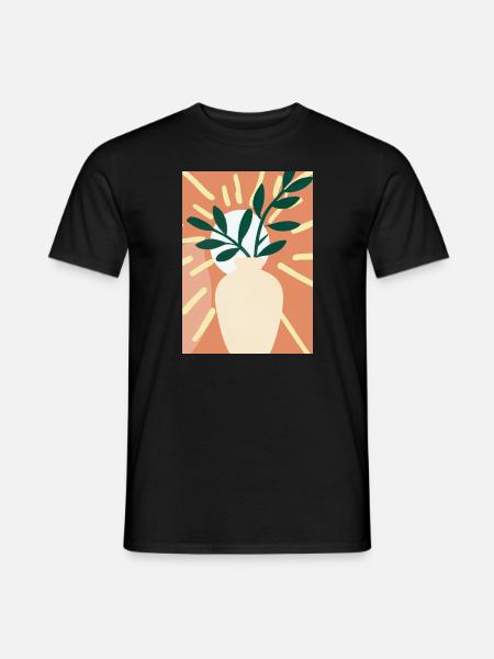 Florale Blumenformen - Männer T-Shirt - Schwarz