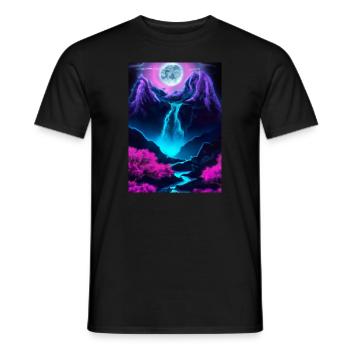 Mystischer Wasserfall - Männer T-Shirt - Schwarz - Vorne - AI Model Male 178 light (178cm)