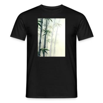 Bambus - Männer T-Shirt - Schwarz - Vorne - AI Model Male 178 light (178cm)