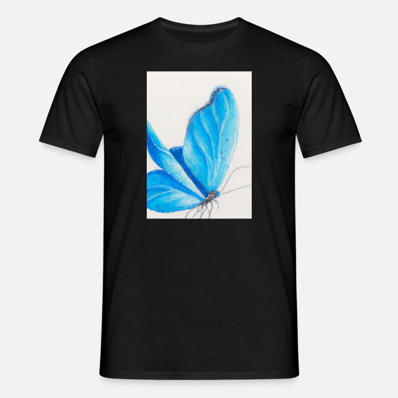 Blauer Schmetterling - Männer T-Shirt - Schwarz