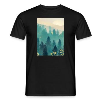 Nebliger Wald - Männer T-Shirt - Schwarz - Vorne - AI Model Male 178 light (178cm)