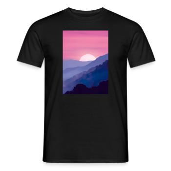 Rosa Sonnenuntergang - Männer T-Shirt - Schwarz - Vorne - AI Model Male 178 light (178cm)