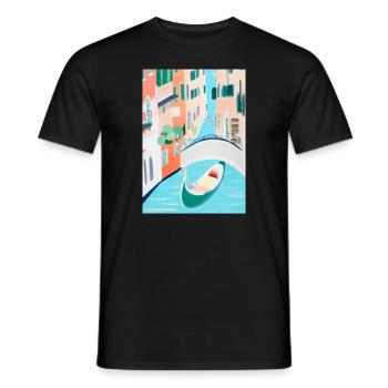 Venedig Italien - Männer T-Shirt - Schwarz - Vorne - AI Model Male 178 light (178cm)
