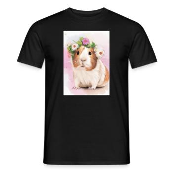 Buntes Meerschweinchen - Männer T-Shirt - Schwarz - Vorne - AI Model Male 178 light (178cm)