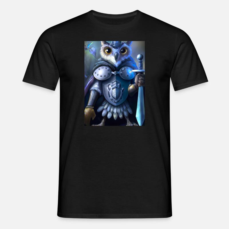 Ritter Eule - Männer T-Shirt - Schwarz