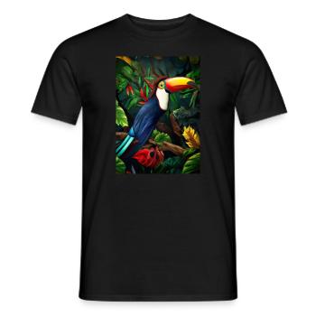 Dschungel-Tukan - Männer T-Shirt - Schwarz - Vorne - AI Model Male 178 light (178cm)