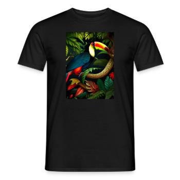 Dschungel-Tukan - Männer T-Shirt - Schwarz - Vorne - AI Model Male 178 light (178cm)