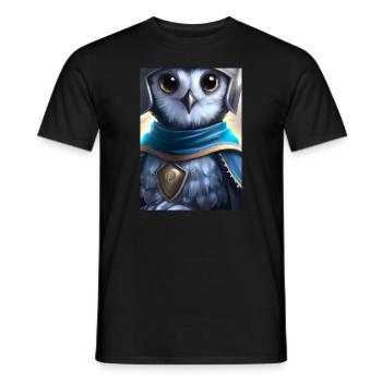 Ritter Eule - Männer T-Shirt - Schwarz - Vorne - AI Model Male 178 light (178cm)
