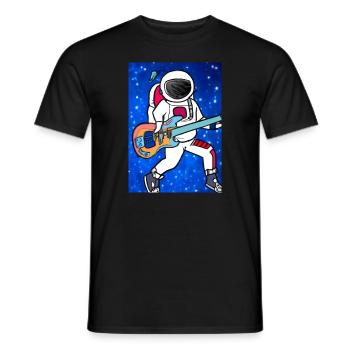 Astronaut spielt Gitarre - Männer T-Shirt - Schwarz - Vorne - AI Model Male 178 light (178cm)