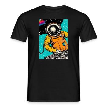 Astronaut DJ im Weltraum - Männer T-Shirt - Schwarz - Vorne - AI Model Male 178 light (178cm)