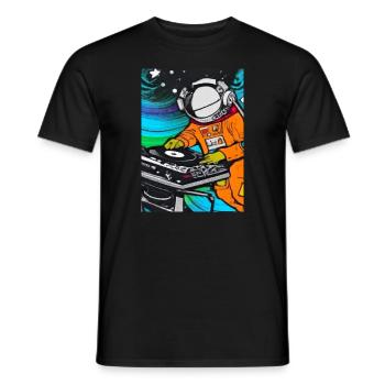 Astronaut DJ im Weltraum - Männer T-Shirt - Schwarz - Vorne - AI Model Male 178 light (178cm)