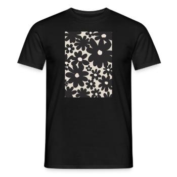 Schwarze Blumen-Muster - Männer T-Shirt - Schwarz - Vorne - AI Model Male 178 light (178cm)