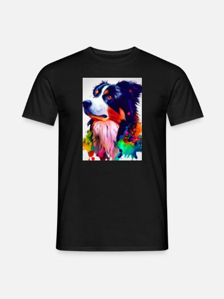 Bunter Border Collie - Männer T-Shirt - Schwarz